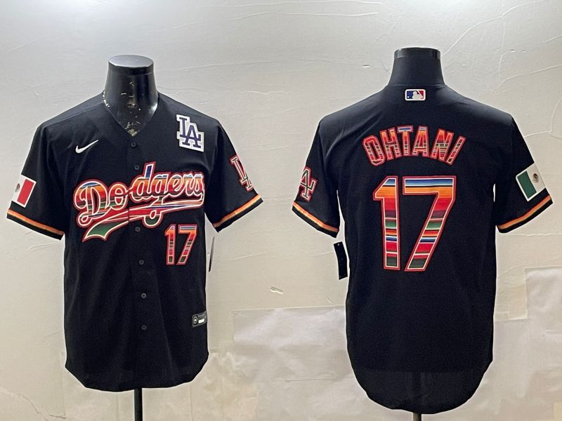 Men Los Angeles Dodgers #17 Ohtani Black Game 2025 Nike MLB Jersey style 2262